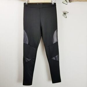 Kardashian collection faux leather panel leggings